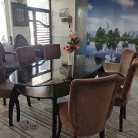 میز غذا خوری شش نفره|میز و صندلی غذاخوری|کهک, |دیوار