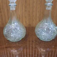جفت جام کریستال پر تراش کار دست قدمت دار