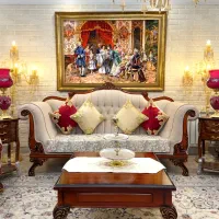 مبلمان و نهار خوری مبل استیل سلطنتی شزلون دار ( نو