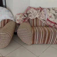 مبل ۷ نفره ترک و مبل ۴ نفره راه راه|مبلمان خانگی و میز عسلی|اصفهان, باغ دریاچه|دیوار