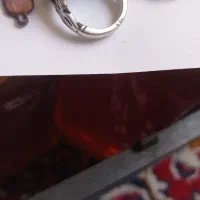 انگشتر نقره و مهره سنگ اوپال