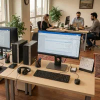 سیستم کیس کامپیوتر اقتصادی کامل hp + مانیتور استوک