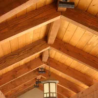 اجرا طراحی سقف چوبی ترمو، سونا آتشکده