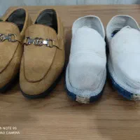 دوجفت کفش بچه گانه یه جفت کلاش یه جفت مجلسی|کیف، کفش، کمربند|جوانرود, |دیوار