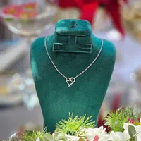 گردنبند نقره قلب ستاره دار جواهری کم دستمزد کد016%