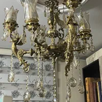 یک جفت لوستر برنج ۶شاخه