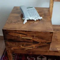 میز تلفن چوبی
