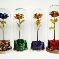 باکس گل شیشه ای ورق طلایی کادویی تولد و...|گل مصنوعی|تبریز, |دیوار