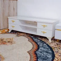 میزتلوزیون سفیدطلایی بسیارزیبا|میز تلویزیون|قم, شاد قلی|دیوار