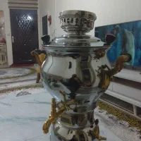 سماور گازی آکا الکتریک همراه سینی وتشت استیل