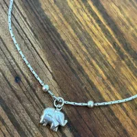 دو عدد پابند فیل و مارمولک نقره هندی 925 کلکسیونی