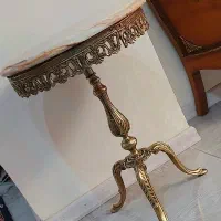 میز تلفن چوبی و برنج