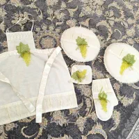 ست  انگوری دستکش و پیش بند