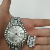 ساعت فول نگین صفحه طوسی|ساعت|نسیمشهر, |دیوار