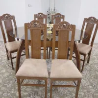 میزنهارخوری 6نفره تمام چوب ومحکم(مناسب جهیزیه)|میز و صندلی غذاخوری|مشهد, توس (بلوار توس)|دیوار