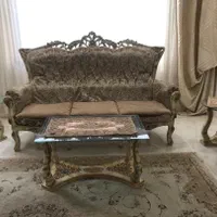 مبلمان استیل ۹نفره بهمراه ح جلو مبلی و عسلی|مبلمان خانگی و میز عسلی|گرگان, |دیوار