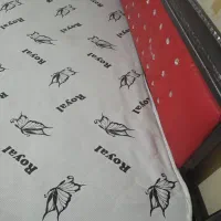 تخت فلزی دونفره همراه با تشک فنری در حد نو|تخت و سرویس خواب|همدان, |دیوار