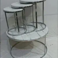 جلومبلی میز عسلی ۳ تیکه جلو مبلی چوب فلزی (تولیدی)