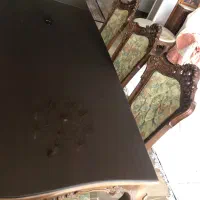 سرویس مبلمان کامل استیل 7 نفره با چوب گردو سالم|مبلمان خانگی و میز عسلی|تهران, سازمان آب|دیوار