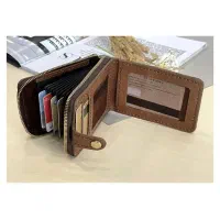 کیف جا کارتی آکاردئونی چرم طبیعی دست دوز