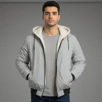 کاپشن ضدآب داخل خزتدی-طوسی