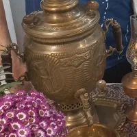 سماور زغالی برنجی طرح هخامنش