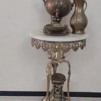 میز برنز و ست سماور ‌.جادستما کاغذی و شمعدان