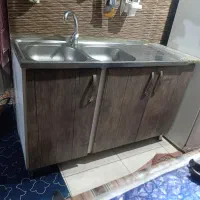 سینک ظرفشویی دوقلو با کابینت سه در