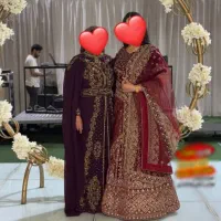 کرایه لباس هندی خیلی پرکار و خاص عنابی اورجینال|لباس|شیراز, شاهچراغ|دیوار