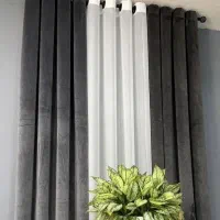 پرده مخمل شانل پانچ شده با هم رنگ|پرده، رانر، رومیزی|شادگان, |دیوار