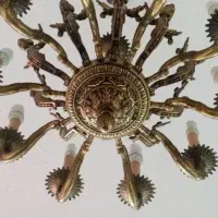 لوستر برنز ده شاخه فرشته دار عتیقه