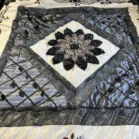 روتختی و لحاف دونفره گل برجسته کاملا نو