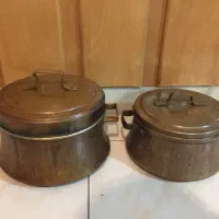 ۲ عدد کماجدان مسی چکشی|ظروف پخت‌وپز|اصفهان, بیدآباد|دیوار