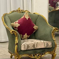 مبلمان و نهار خوری مبل استیل سلطنتی کینز ورق طلا