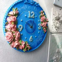 انواع دیوار کوب ساعت با گلهای برجسته استاکو