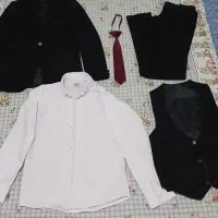 ست کت و شلوار رسمی پسرانه + پیراهن، جلیقه و کراوات