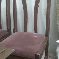 صندلی و میز تلفن چوبی