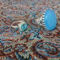 انگشتر عقیق و فیروزه