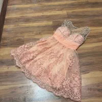 لباس عروسکی دانتل بالا تنه سنگ دوزی