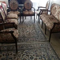 مبل استیل نه نفره چوب گردو