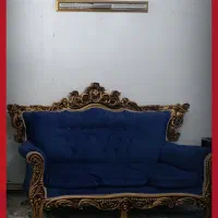 مبل کلاسیک ۷نفره ب همراه روکش مبل با والان پرده