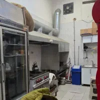 هود صنعتی با سینک صنعتی و شیر ترک و آب گرم کن برقی