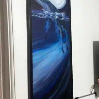 تابلو نقاشی رنگ روغن نهنگ