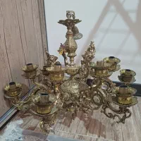 لوستر ۱۲ شعله برنجی سنگین|لوستر و چراغ آویز|تهران, فلاح|دیوار