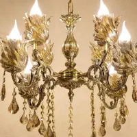 لوستر ۴ شاخه ۸ شعله تمام برنز پرکار رستمی