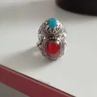 انگشتر فیروزه و یاقوت