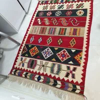 دو تا گلیم فرش دستباف چله پشم