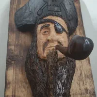 دزد دریایی چوبی مجسمه چوبی دیت ساز