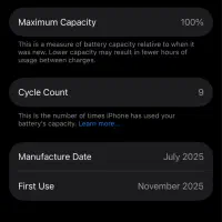 آیفون ۱۶ ۱۲۸، ۱۰ روز استفاده شده، مشکی