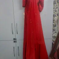 لباس مجلسی دوخت هندی همراه تور بلند سر|لباس|بیرجند, |دیوار